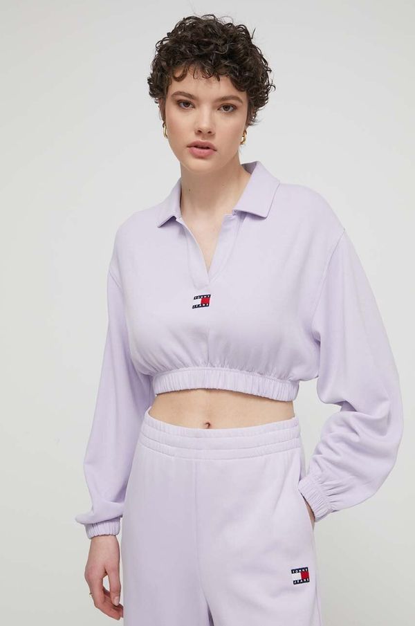 Tommy Jeans Dukserica Tommy Jeans za žene, boja: ljubičasta, s aplikacijom, DW0DW17785