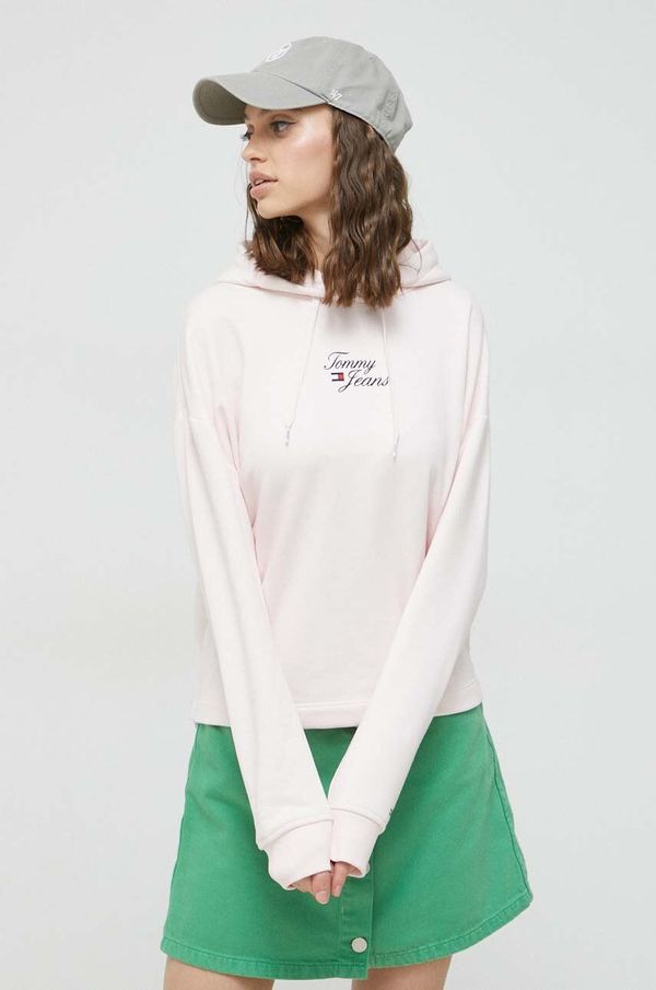Tommy Jeans Dukserica Tommy Jeans za žene, boja: ružičasta, s kapuljačom, s tiskom