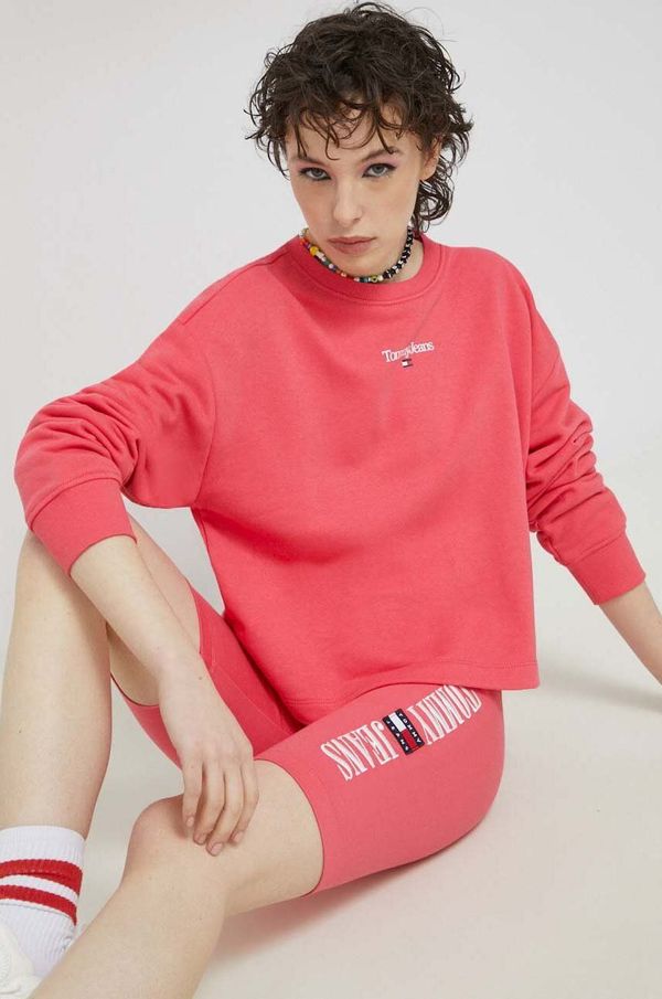 Tommy Jeans Dukserica Tommy Jeans za žene, boja: ružičasta, s tiskom