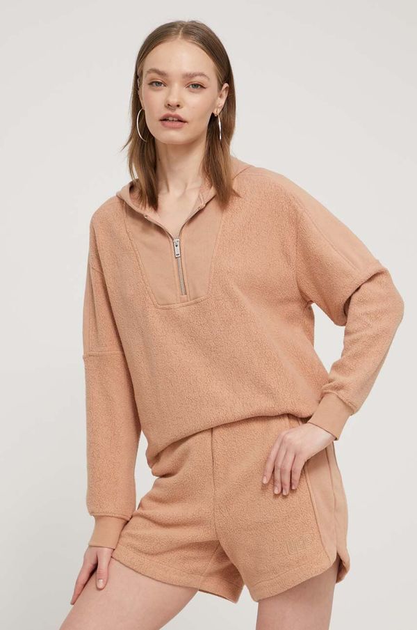 Ugg Dukserica UGG za žene, boja: bež, s kapuljačom, bez uzorka, 1152781