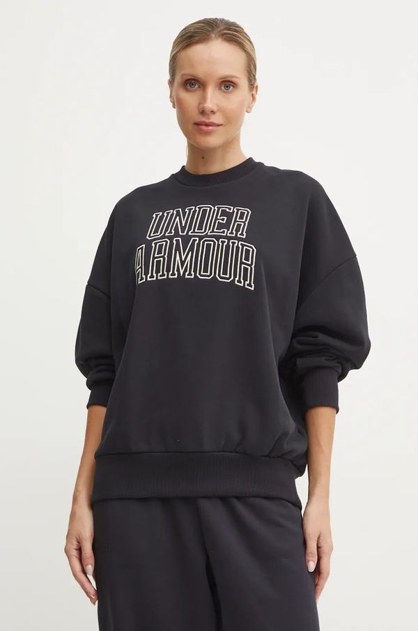Under Armour Dukserica Under Armour Icon HWT Terry za žene, boja: crna, s aplikacijom, 1386493
