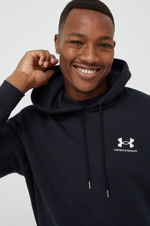 Under Armour Dukserica Under Armour za muškarce, boja: crna, s kapuljačom, s aplikacijom