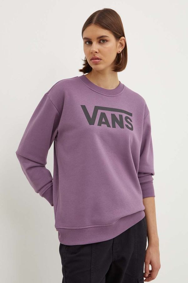 Vans Dukserica Vans za žene, boja: ljubičasta, s tiskom, VN000A5QCIF1