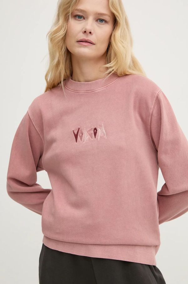 Volcom Dukserica Volcom za žene, boja: narančasta, s aplikacijom, B4632402