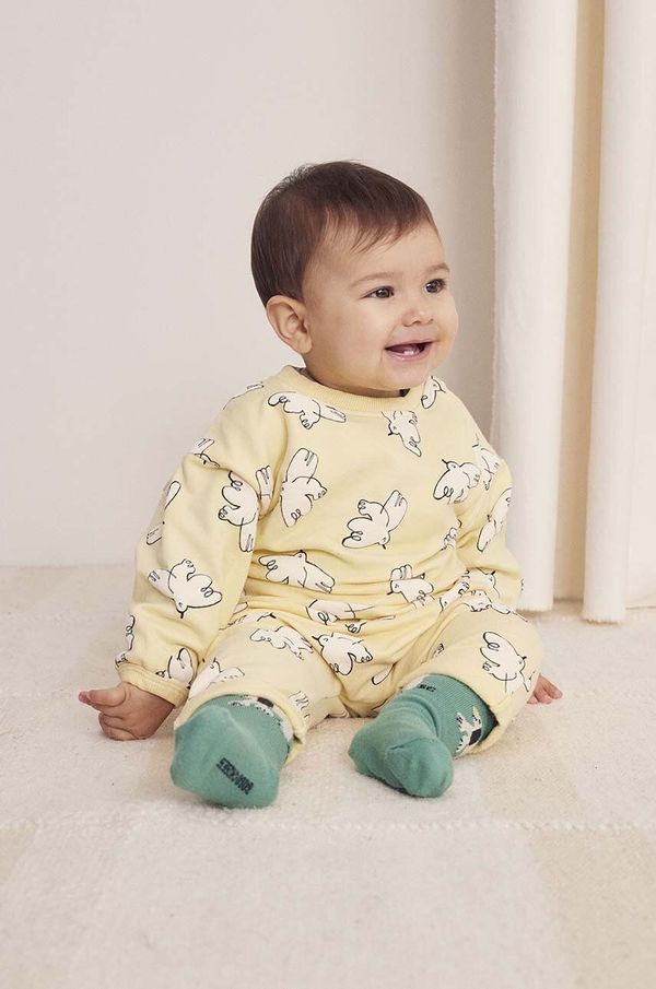 Bobo Choses Dukserica za bebe Bobo Choses Freedom Bird boja: žuta, s uzorkom, 224AB027