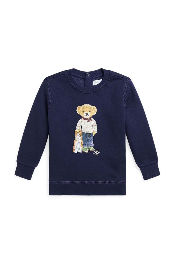 Polo Ralph Lauren Dukserica za bebe Polo Ralph Lauren boja: tamno plava, s tiskom, 320952888001
