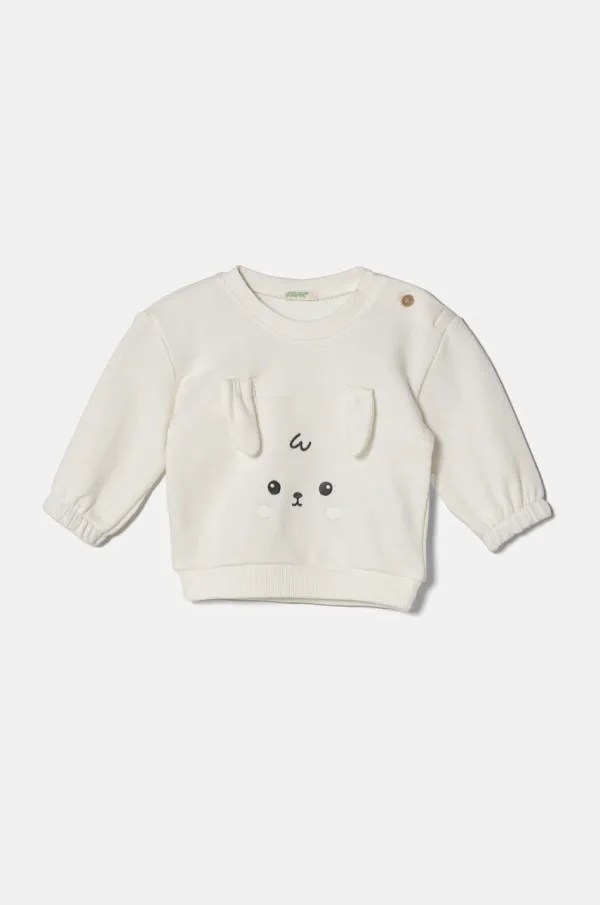 United Colors of Benetton Dukserica za bebe United Colors of Benetton boja: bijela, s aplikacijom, 3J70A1061