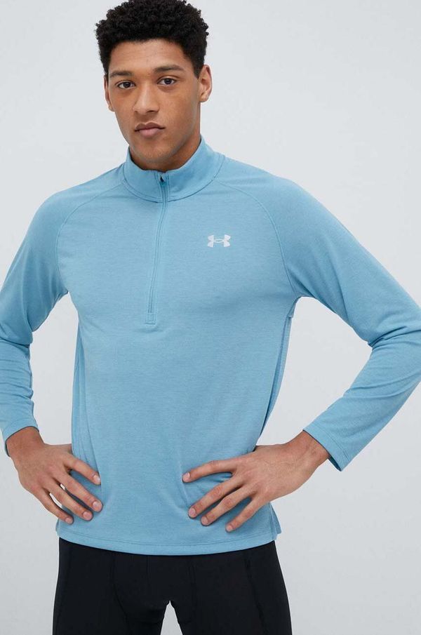 Under Armour Dukserica za trčanje Under Armour Streaker boja: zelena, glatka