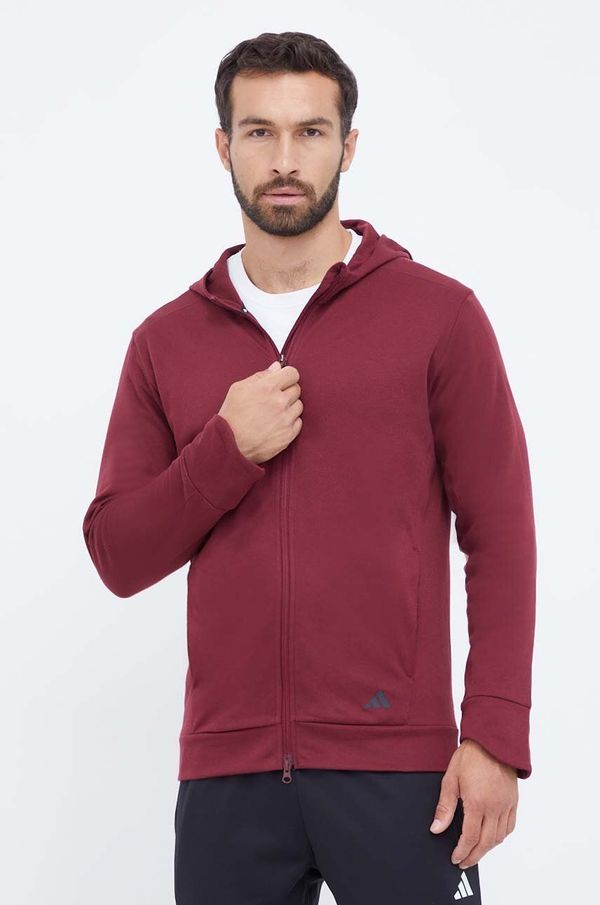 adidas Performance Dukserica za trening adidas Performance Base boja: bordo, s kapuljačom, bez uzorka