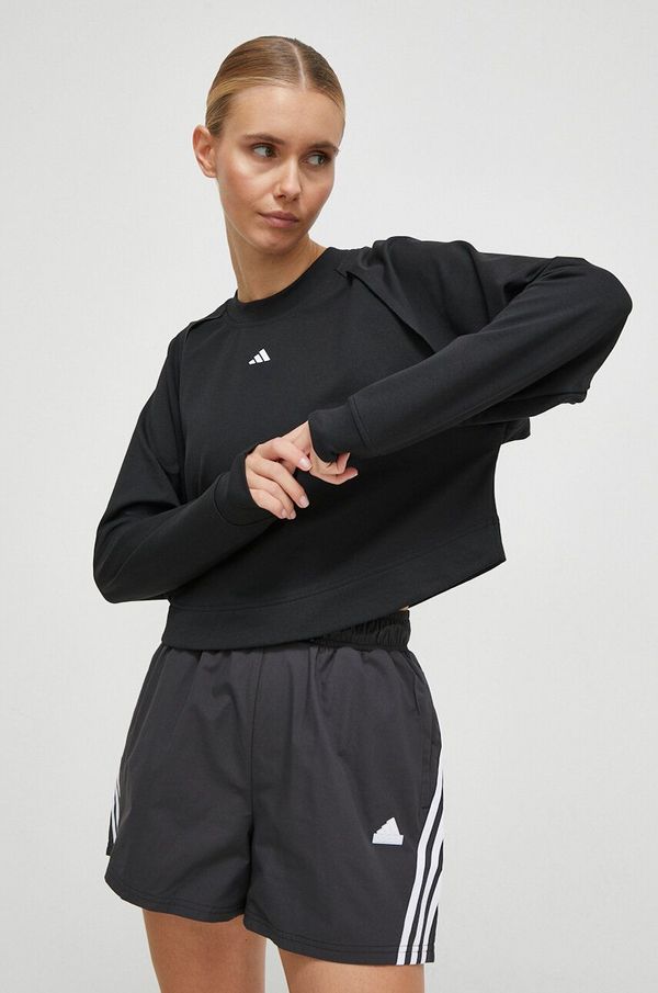 adidas Performance Dukserica za trening adidas Performance Power Cover Up boja: crna, s tiskom