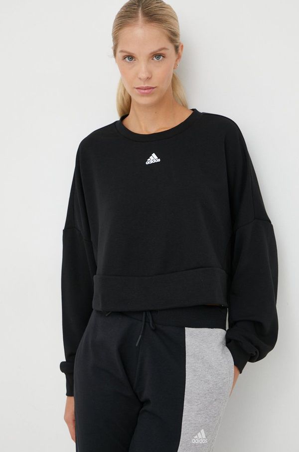 adidas Dukserica za trening adidas Studio za žene, boja: crna, glatka