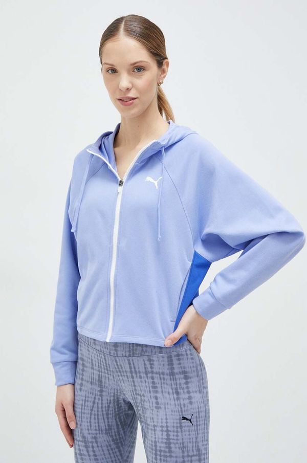 Puma Dukserica za trening Puma Modern Sports boja: ljubičasta, s kapuljačom, s uzorkom