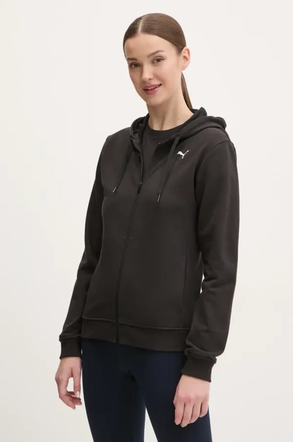 Puma Dukserica za trening Puma Tad Essential boja: crna, s kapuljačom, bez uzorka, 525896
