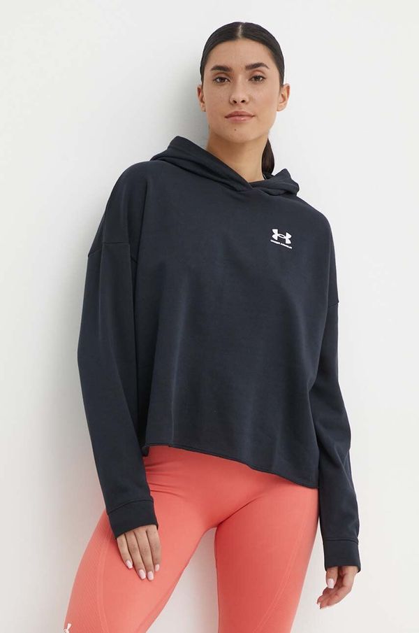 Under Armour Dukserica za trening Under Armour Rival boja: crna, s kapuljačom, bez uzorka