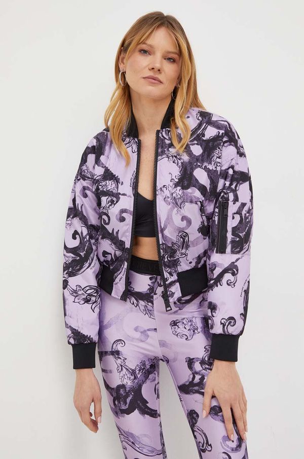 Versace Jeans Couture Dvostrana bomber jakna Versace Jeans Couture za žene, boja: ljubičasta, za prijelazno razdoblje, oversize