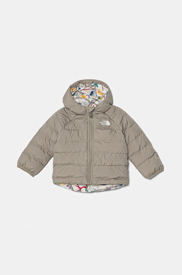 The North Face Dvostrana dječja jakna The North Face BABREVERSIBLE PERRITO HOODED JACKET boja: siva, NF0A88W31I41