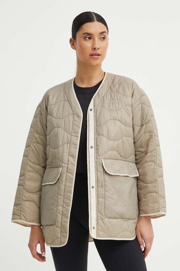 Peak Performance Dvostrana jakna Peak Performance Quilted za žene, boja: zelena, za prijelazno razdoblje, oversize