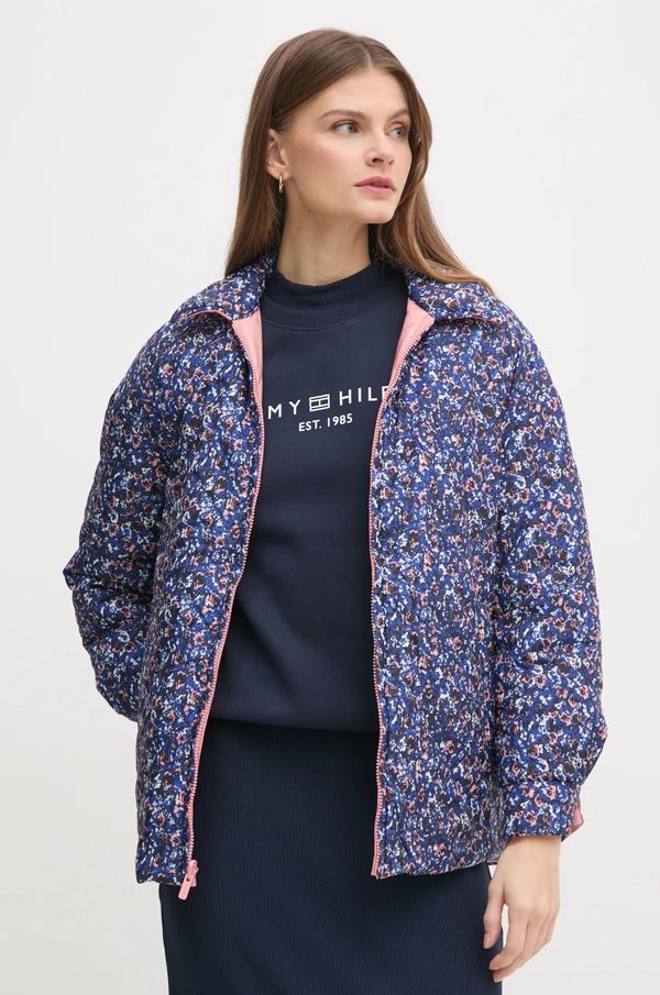 Pepe Jeans Dvostrana jakna Pepe Jeans FLEUR DAILY za žene, boja: ružičasta, za prijelazno razdoblje, oversize, PL402499