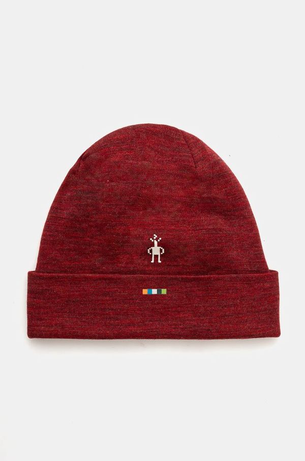 Smartwool Dvostrana kapa Smartwool Thermal Merino Reversible boja: bordo, od tanke pletenine, vunena