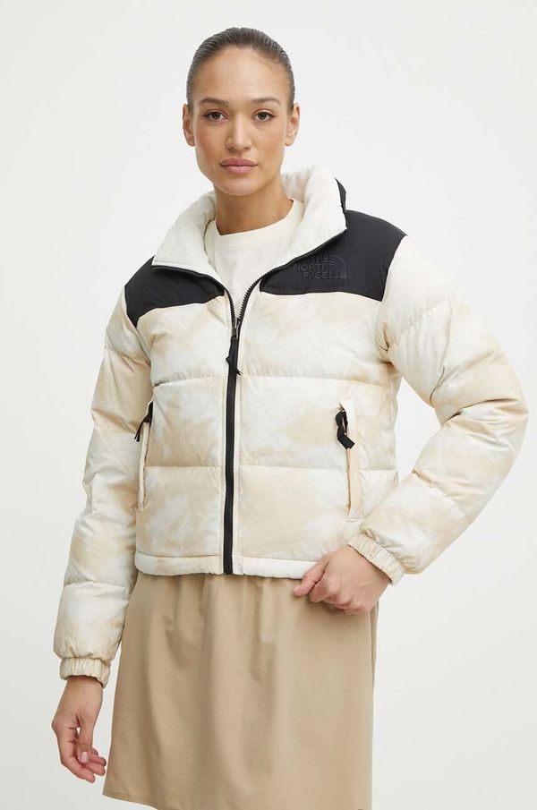 The North Face Dvostrana pernata jakna The North Face NUPTSE JACKET za žene, boja: bež, za zimu, NF0A875CVOS1