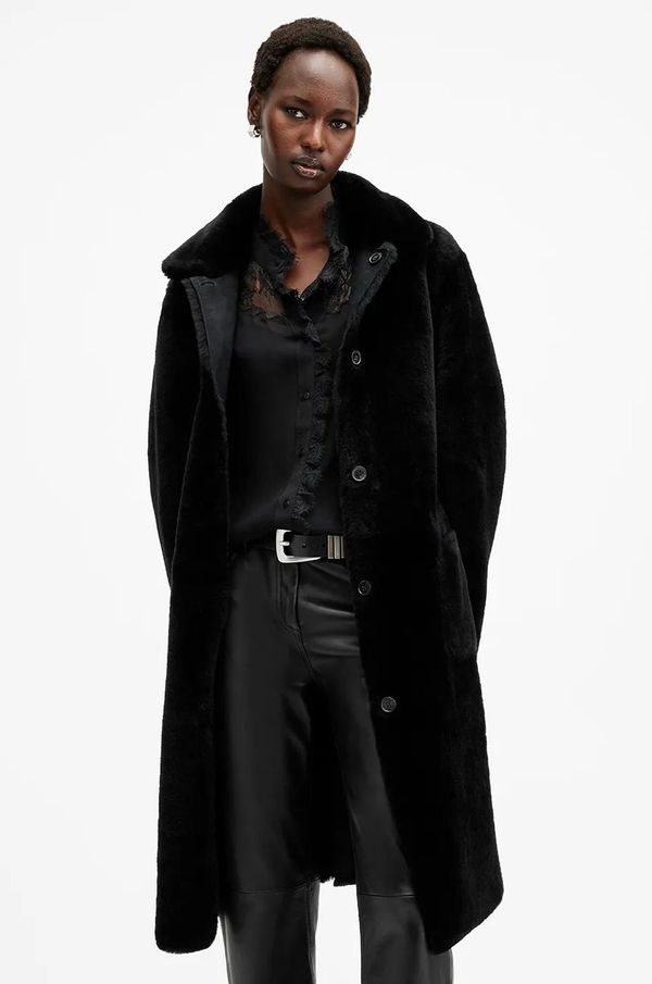 AllSaints Dvostrani kaput AllSaints SERRA za žene, boja: crna, za zimu, W119LB