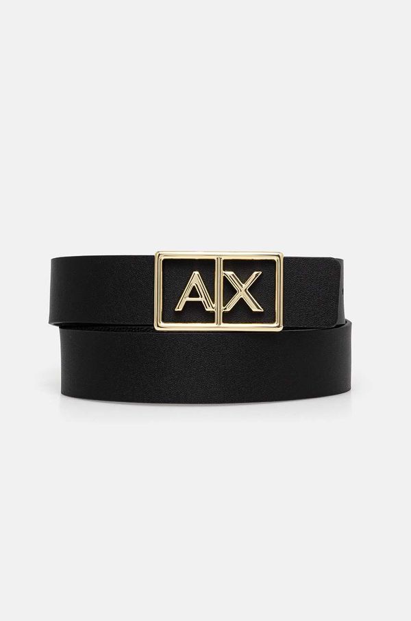 Armani Exchange Dvostrani kožni remen Armani Exchange za žene, boja: crna, 941186 4F786