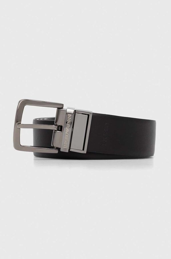 Emporio Armani Dvostrani kožni remen Emporio Armani za muškarce, boja: crna, Y4S074 YKL2J