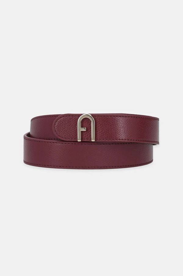 Furla Dvostrani kožni remen Furla za žene, boja: bordo, WC00049 ARE000 3599S