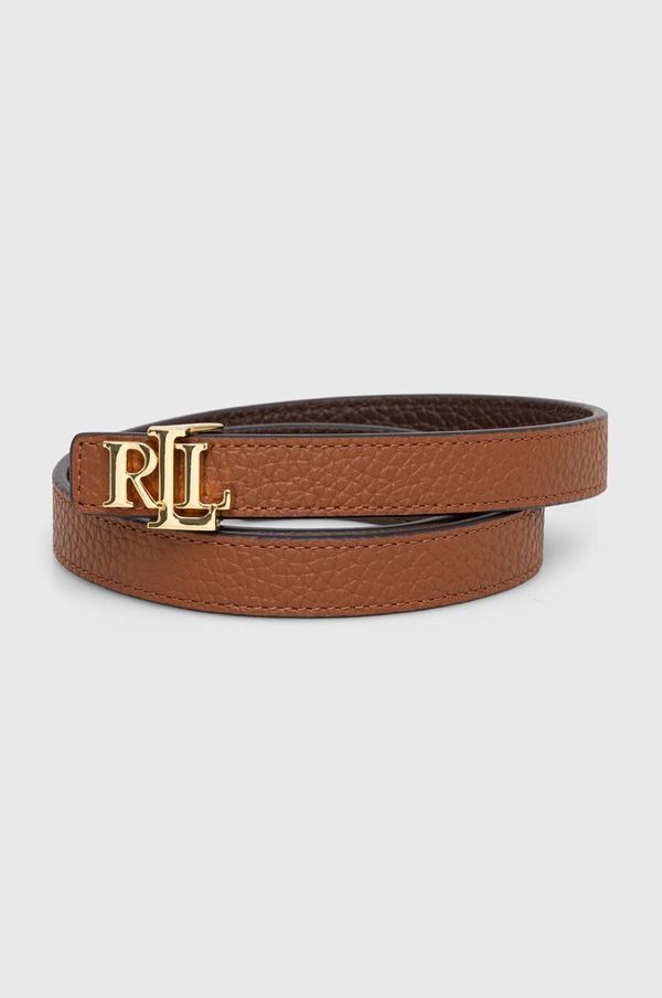 Lauren Ralph Lauren Dvostrani kožni remen Lauren Ralph Lauren za žene, boja: smeđa, 412912038