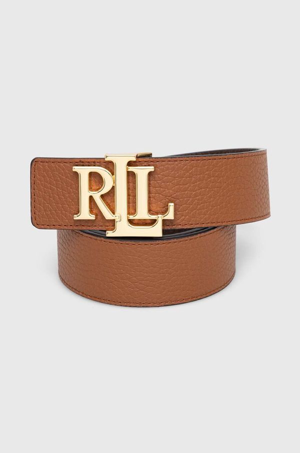 Lauren Ralph Lauren Dvostrani kožni remen Lauren Ralph Lauren za žene, boja: smeđa, 412912040