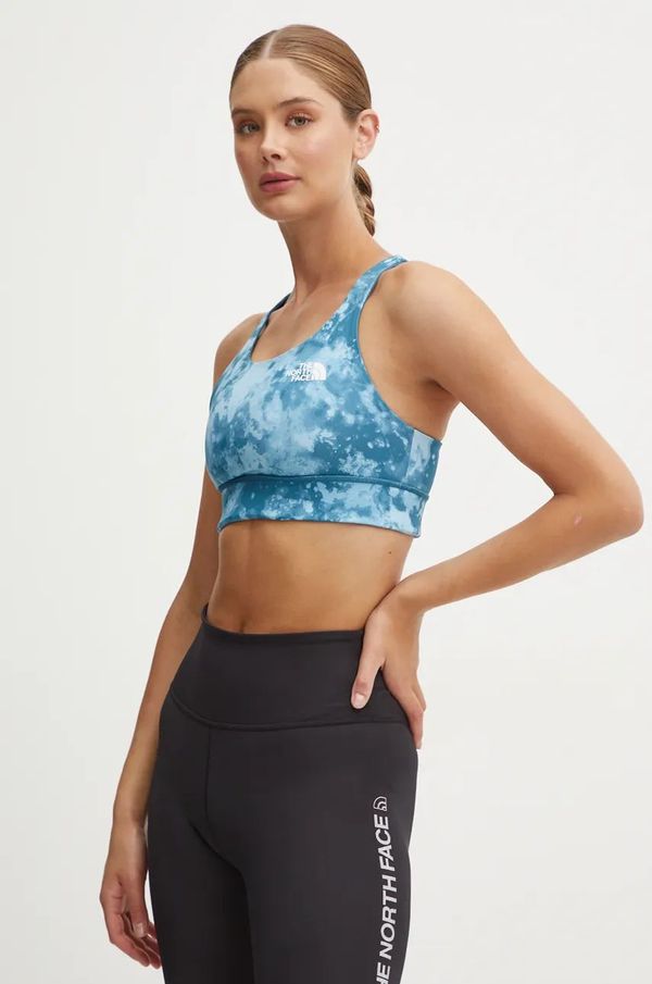 The North Face Dvostrani sportski grudnjak The North Face Flex Reversible boja: zelena, s uzorkom, NF0A886Q7OD1