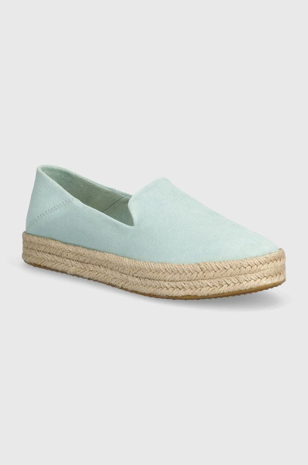 Toms Espadrile od brušene kože Toms Carolina boja: tirkizna, 10020686
