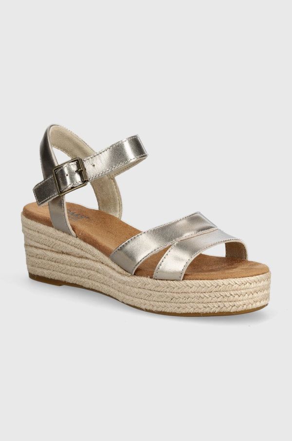 Toms Espadrile Toms Audrey za žene, boja: zlatna, klin peta, 10020767