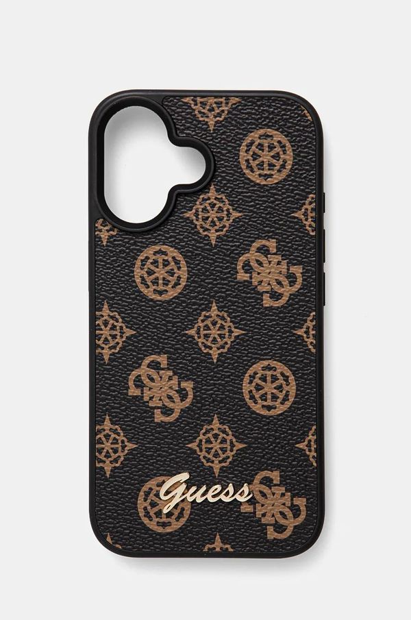 Guess Etui za telefon Guess iPhone 16 6.1 boja: smeđa, GUHMP16SPGPYSK