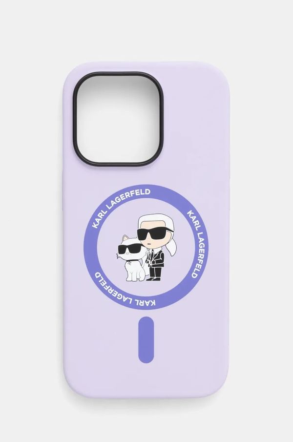 Karl Lagerfeld Etui za telefon Karl Lagerfeld iPhone 14 Pro 6.1 boja: ljubičasta, KLHMP14LSCMKCRHU