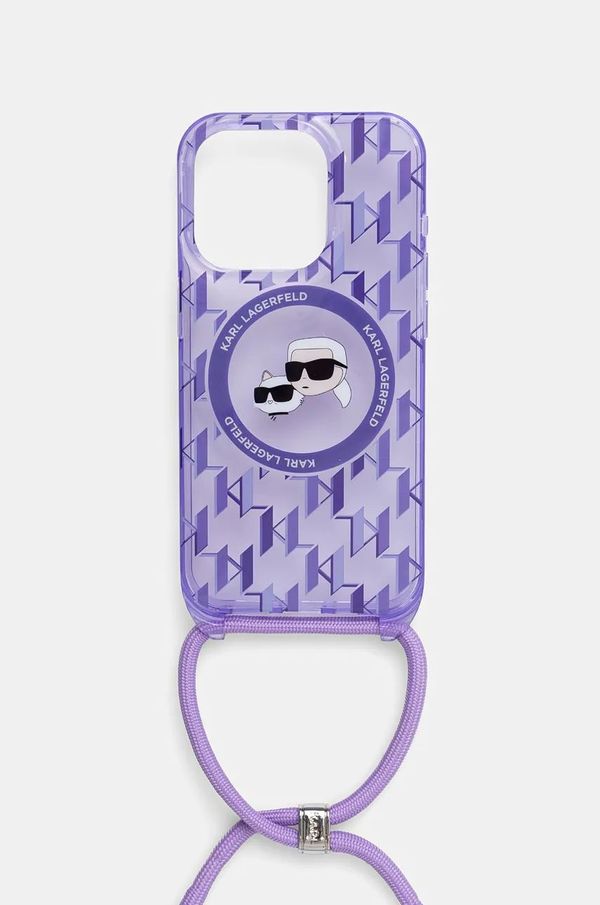 Karl Lagerfeld Etui za telefon Karl Lagerfeld iPhone 15 Pro 6.1" boja: ljubičasta, KLHMP15LHCKCKLCU