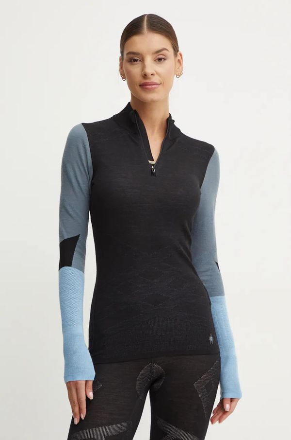Smartwool Funkcionalna majica dugih rukava Smartwool Intraknit Thermal Merino Base Layer Colorblock boja: crna, SW002837