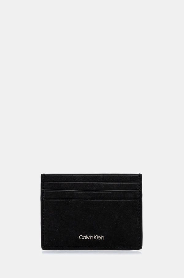 Calvin Klein Futrola za kartice od nubuka Calvin Klein boja: crna, K50K512791