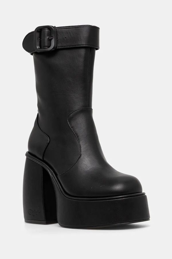 Buffalo Gležnjače Buffalo Heart Bootie Buckle za žene, boja: crna, s debelom potpeticom, 1220059-BLK