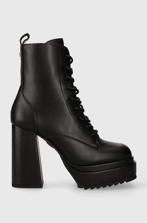 Buffalo Gležnjače Buffalo May W Lace Up Boot za žene, boja: crna, s debelom potpeticom, 1220029
