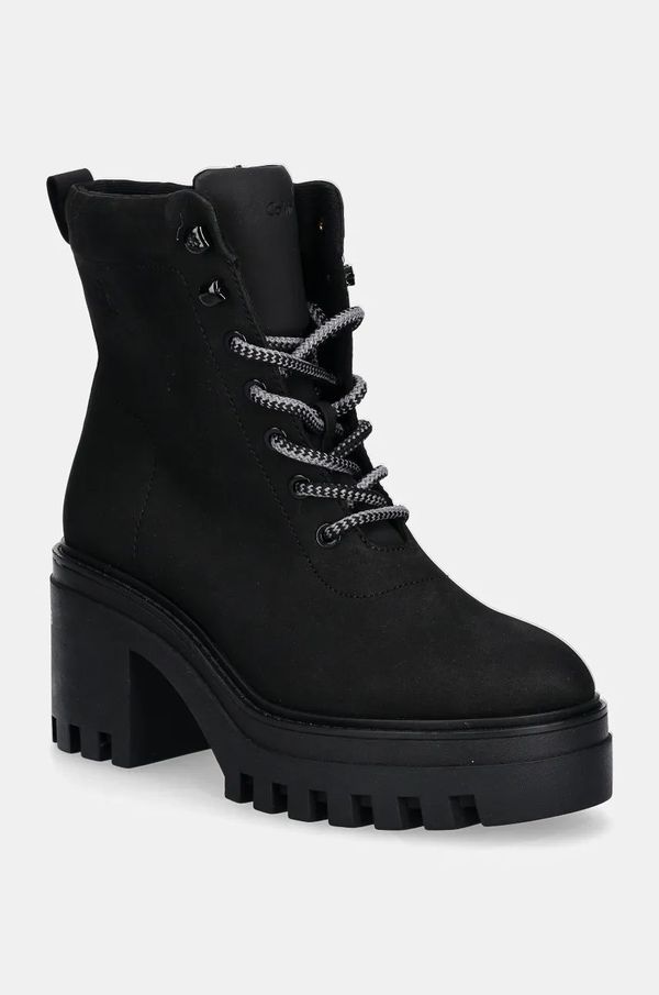 Calvin Klein Jeans Gležnjače Calvin Klein Jeans CHUNKY HEELED ZIP BOOT LTH za žene, boja: crna, s debelom potpeticom, YW0YW01548