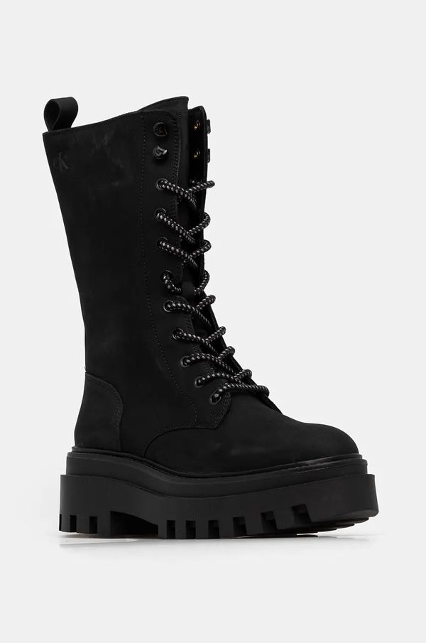 Calvin Klein Jeans Gležnjače Calvin Klein Jeans FLATFORM LACE UP BOOT MG NB za žene, boja: crna, s platformom, YW0YW01683