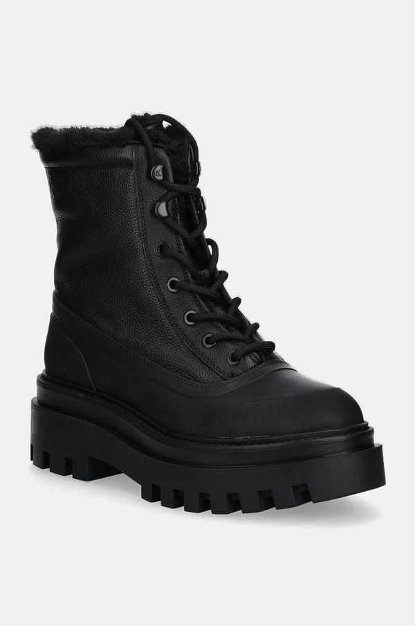 Calvin Klein Jeans Gležnjače Calvin Klein Jeans FLATFORM LACE UP BOOT PADDED za žene, boja: crna, s platformom, s toplom podstavom, YW0YW01557