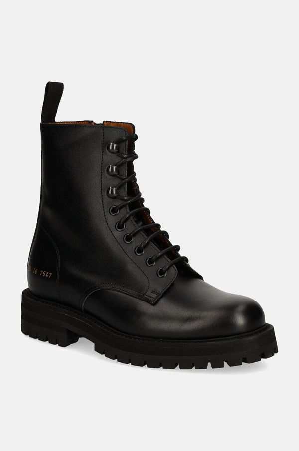 Common Projects Gležnjače Common Projects Combat za žene, boja: crna, ravni potplat, 6180