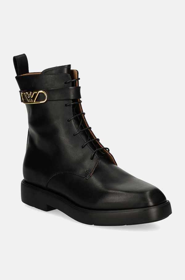Emporio Armani Gležnjače Emporio Armani za žene, boja: crna, ravni potplat, EW000423 AF11991 UC001