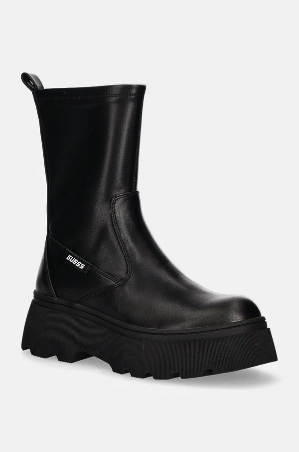 Guess Gležnjače Guess NEREA za žene, boja: crna, s platformom, FLFNER ELE10