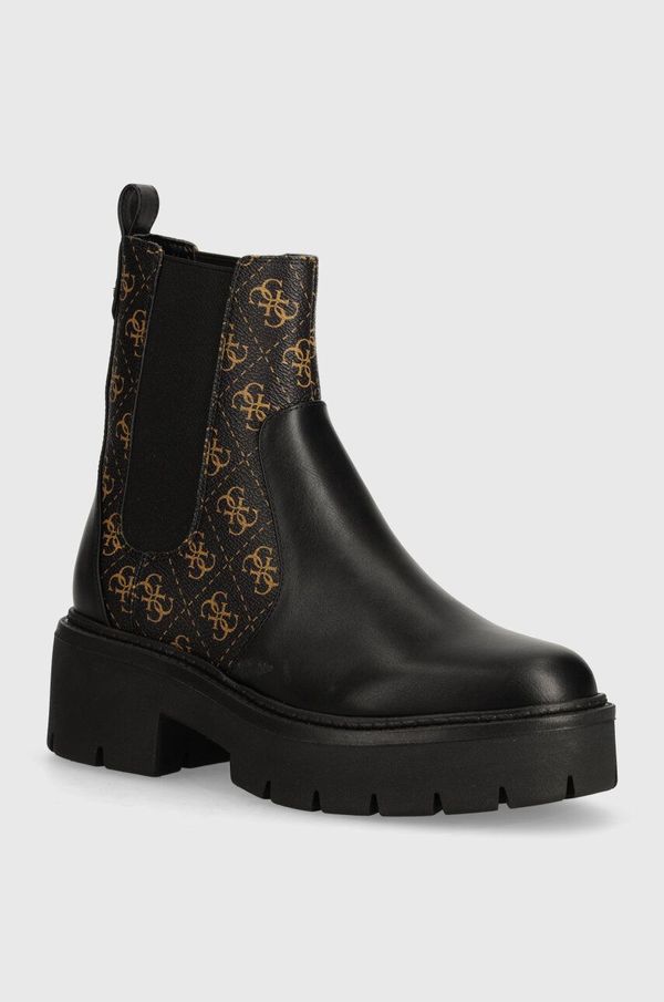 Guess Gležnjače Guess SHUZE za žene, boja: crna, s platformom, FLTSHU ELE10