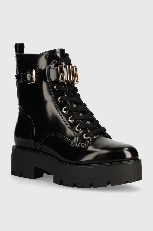 Guess Gležnjače Guess VAIRES za žene, boja: crna, s platformom, FLTSOM PAT10