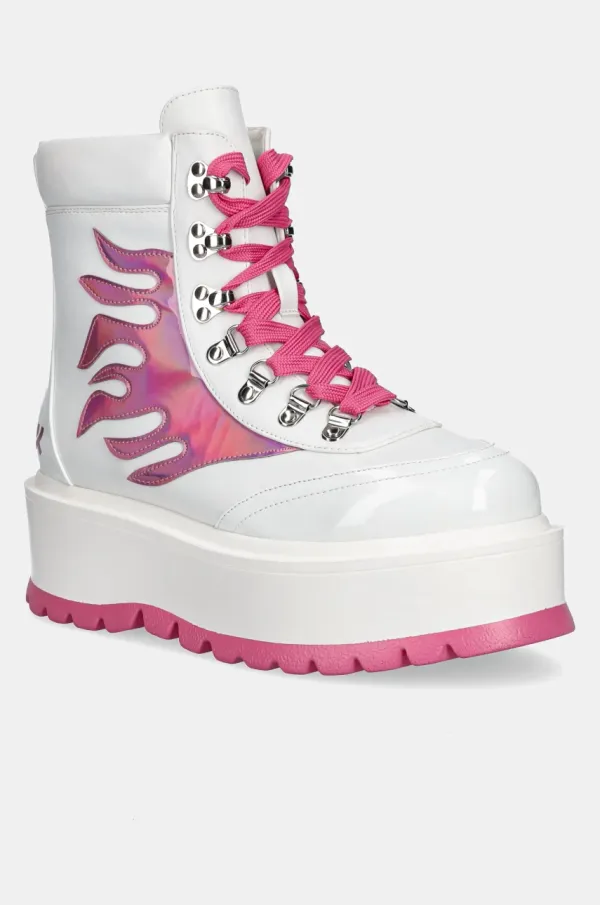 Koi Footwear Gležnjače Koi Footwear Kawaii Helios Hologram Flame Boots za žene, boja: bijela, s platformom, Kawaii Helios Pink