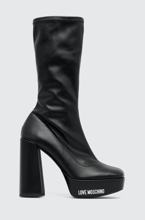 Love Moschino Gležnjače Love Moschino za žene, boja: crna, s debelom petom, JA2607CG1HIEZ000